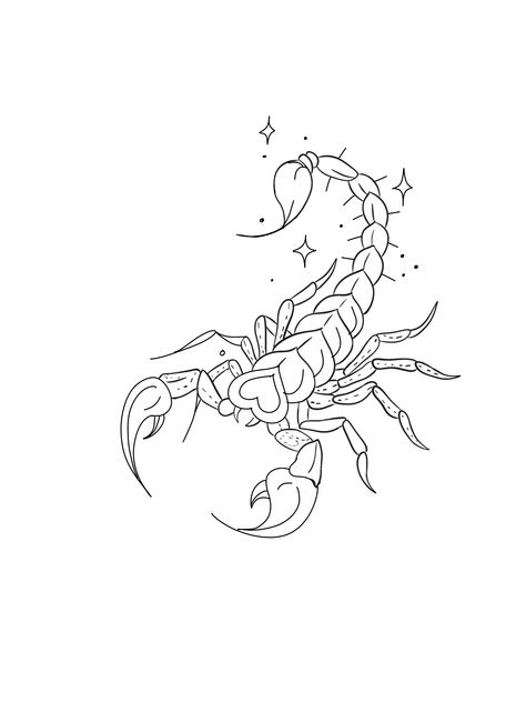 Scorpion Tatoos Ideas, Scorpio Tattoo Color, Scorpion Lower Back Tattoo, Scorpio Zodiac Illustration, Scorpion Tattoo Feminine Arm, Cute Scorpio Tattoo For Women, Scorpio Tattoo Designs Feminine, Minimalist Scorpion, Scorpio Sketch