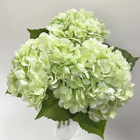 Thanksgiving Christmas Table, Easter Table Centerpieces, Large Hydrangea, White Flower Arrangements, Big Light, Hydrangea Centerpiece, Wedding Party Flowers, Hydrangea Colors, Faux Hydrangea