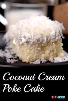 Coconut Cream Poke Cake, Cream Poke Cake, Coconut Poke Cakes, Coconut Cream Cake, Poke Cake Recipe, Coconut Cake Recipe, Poke Cake Recipes, Poke Cakes, Ginger Snap