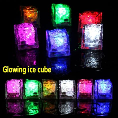 Led Ice Cubes, Glow Party Supplies, Wine Glass Decor, Drinking Party, Wedding Cups, Cube Light, Jello Shots, Glow Party, Neon Wedding