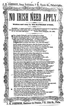 No Irish Need Apply A History of The Irish in America, Circa 1850 Irish Signs, Irish History Facts, Irish Things, Irish Genealogy, Ireland History, Irish Quotes, Irish Roots, Irish Pride, Irish Eyes