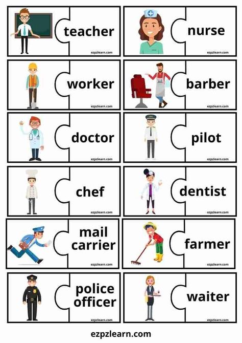 Jobs For Kids, English Vocabulary Games, Free English Courses, English Games For Kids, Ingles Kids, Teach English To Kids, Grammar For Kids, English Activities For Kids, Learning English For Kids