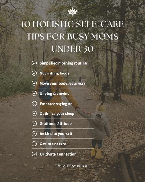 New on the blog today and in your newsletter ❤️ Dive into 10 holistic self-care tips tailored just for you - the busy, overwhelmed mama. From mindful mornings to nourishing your body, prioritize your well-being with these laid-back practices. Check out the blog for more. #SelfCare #MomLife #HolisticWellness https://www.holistifywellness.com/blog/10-holistic-self-care-tips-for-busy-moms-under-30 Holistic Lifestyle For Beginners, Mom Wellness, Wellness Mama, Holistic Lifestyle, Happier Life, Healthy Mom, Wellness Journey, Attitude Of Gratitude, Mindfulness Practice