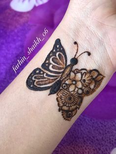 Buterfluffy Mehndi, Butterfly Mehandi Designs, Butterfly Mehendi Designs, Baby Mehndi Design, Short Mehndi Design, Rose Mehndi Designs, Mehndi Designs For Kids, Mehndi Design Pictures, Simple Mehndi Designs Fingers