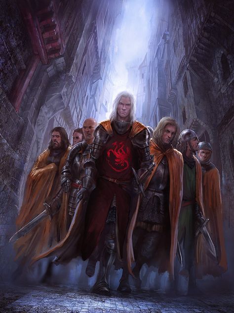 Daemon Targaryen  under Viserys I by Marc Simonetti Marc Simonetti, City Alley, Game Of Thrones Artwork, Daemon Targaryen, Got Game Of Thrones, Fire And Blood, Targaryen Art, Asoiaf Art, Cersei Lannister