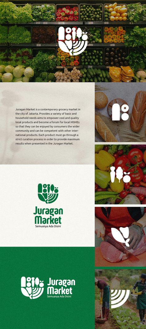 Brand Identity - Juragan Market on Behance Supermarket Logo, Identity Design Inspiration, Supermarket Design, Logo Presentation, Identity Design Logo, Portfolio Web Design, Visual Branding, Brand Book, S Logo