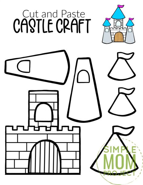 Princess And Knight Preschool Theme, Castle Crafts For Preschool, Medieval Crafts Preschool, Prince And Princess Crafts For Preschool, Castle Craft Preschool, Build A Princess Printable, Castles And Crowns Preschool, Build A Dragon Printable, Paper Castle Template Free Printable