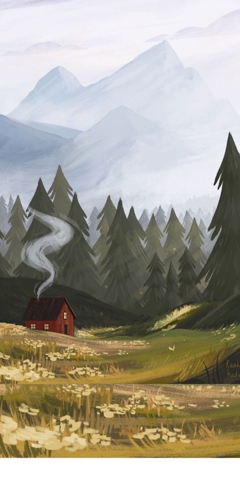 Red Cabin, A Cabin, Red House, The Wilderness, The House, Giclee Print, Cabin, Red, Art