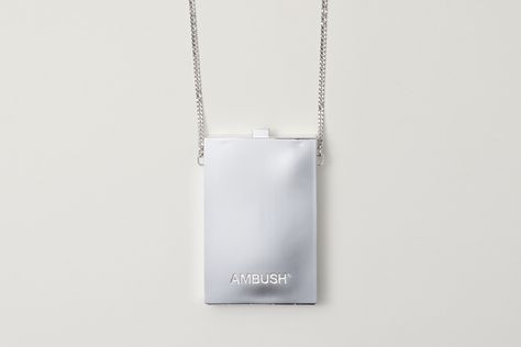 Keep Your Cards Close in Style With This AMBUSH Necklace Case #highsnobiety Ambush Necklace, Skater Outfits, Engraved Pendant, Your Cards, Shopping Deals, Luxury Accessories, Luxury Retail, Credit Cards, Card Case