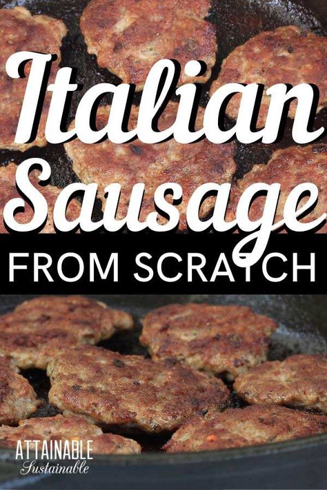 This homemade Italian sausage recipe is surprisingly easy to make at home. The level of spice can be adjusted to suit your palate, but no matter how you like it, you'll be glad to have some in the freezer for topping pizza or serving with eggs. Italian Sausage Patties, Spicy Italian Sausage Recipe, Ground Italian Sausage Recipes, Homemade Breakfast Sausage Recipe, Italian Sausage Recipe, Homemade Italian Sausage, Sausage Making Recipes, Home Made Sausage, Pork Sausage Recipes