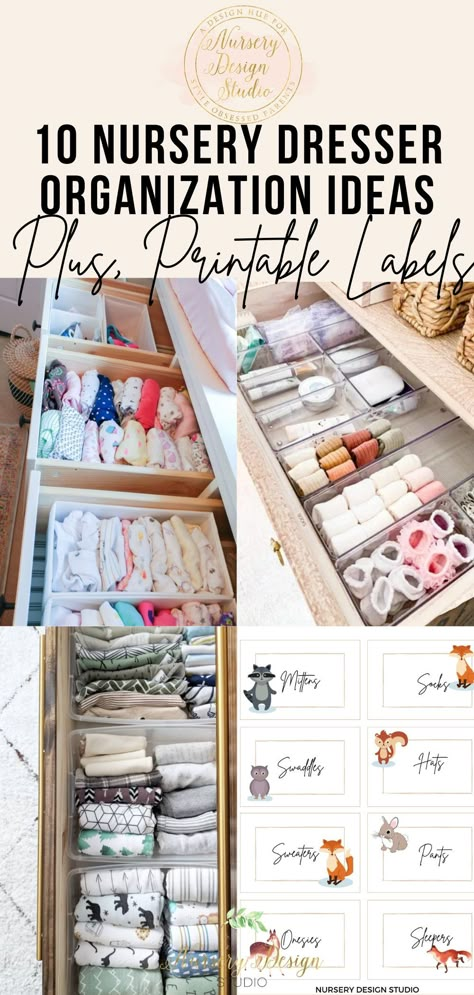 Clear Drawer Organizer Nursery, Infant Drawer Organization, Organizing Nursery Dresser Drawers, Nursery Drawer Labels, Organize Nursery Drawers, How To Organize A Nursery, Baby Drawer Labels, How To Organize Nursery Dresser Drawers, Nursery Drawer Organization Ideas