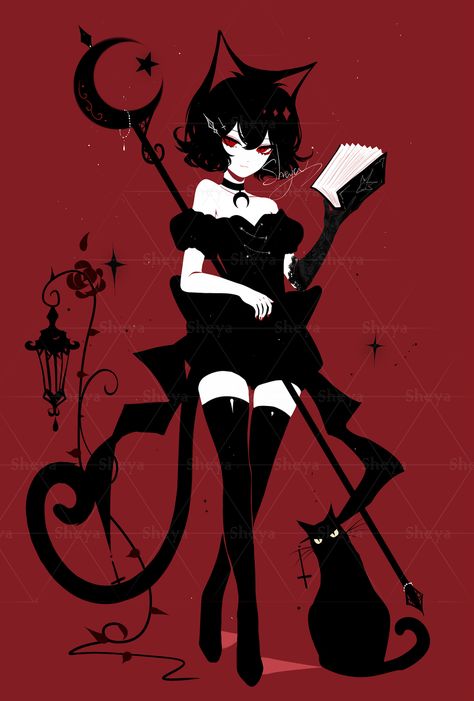 Animal Traits, Anime Devil, Anime Character Drawing, 영감을 주는 캐릭터, Dark Anime, Cat Girl, Dark Fantasy Art, Cute Anime Character, Anime Chibi