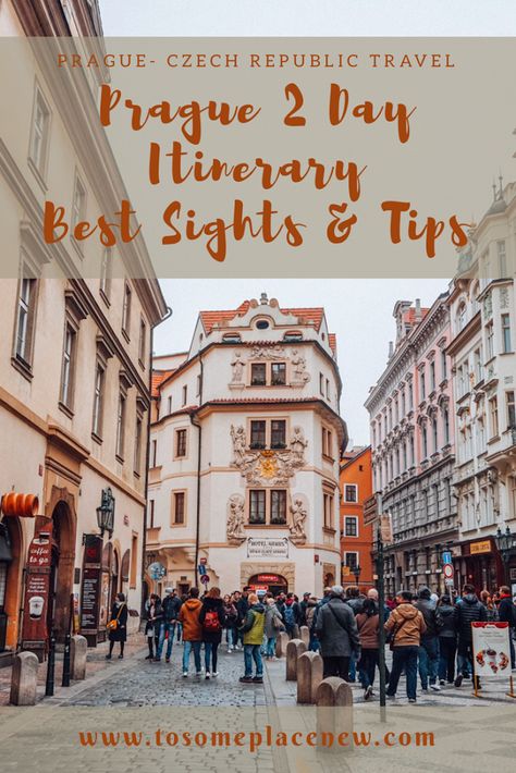 The best sightseeing guide for your trip to Prague - a day by day activities guide, with travel tips and experiences for your 2 day Prague Travel Itinerary #Prague Prague Itinerary, Prague Travel Guide, Czech Republic Travel, Visit Prague, European Travel Tips, Europe City, Prague Travel, Eastern Europe Travel, Travel Things