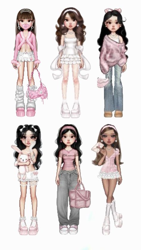 Hair Jokes, Shiranui Mai, Doll Drawing, Bratz Inspired Outfits, Fashion Gal, Cyberpunk Aesthetic, Outfits Y2k, Dress Design Sketches, Cute Cartoon Drawings