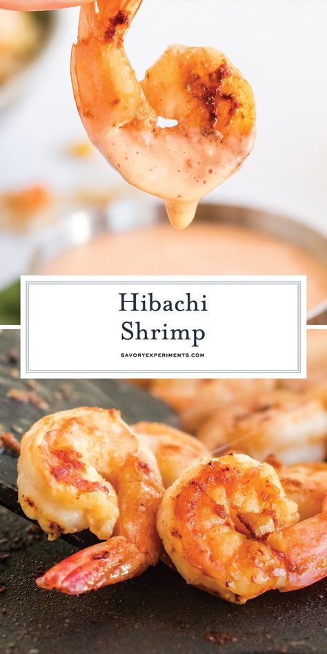 If you love hibachi, now you can make it at home! This Hibachi Shrimp recipes is the BEST, and there is even a homemade yum yum sauce! Shrimp Yum Yum Sauce Recipes, Blackstone Hibachi Shrimp, Griddle Hibachi Recipes, Blackstone Shrimp Recipes, Asian Shrimp Recipes, Hibachi Food, Easy Hibachi, Homemade Yum Yum Sauce, Seafood Board