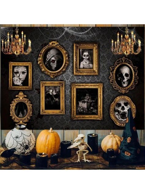 New Halloween Background Cloth Photography Base Special Background Cloth Multicolor    Polyester     Event & Party Supplies, size features are:Bust: ,Length: ,Sleeve Length: Marcos Halloween, Halloween Picture Frames, Victorian Halloween, Scary Photos, Halloween Photo Booth, Halloween Photo, Adult Halloween Party, Frame Background, Halloween Photos