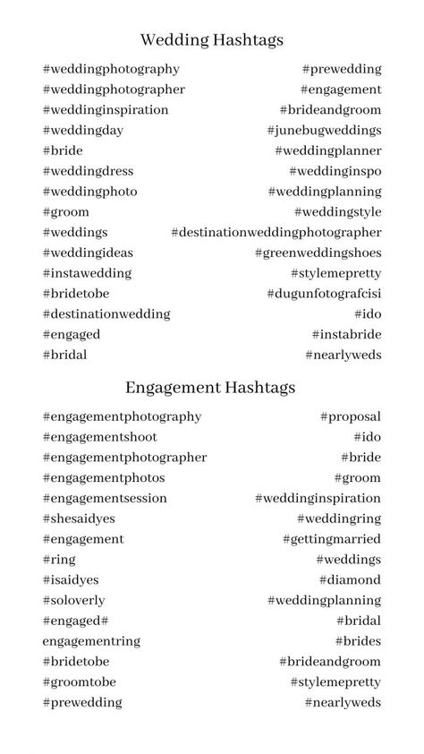 The Ultimate Photographer Instagram Hashtags | Photobug Community Instagram Henna Page Names, Torres Wedding Hashtag, Wedding Last Name Hashtag Ideas, Couple Hashtags Instagram, Bridal Content Ideas, Indian Wedding Hashtag Ideas, Cute Wedding Hashtags, Photoshoot Captions, Sister Wedding Quotes