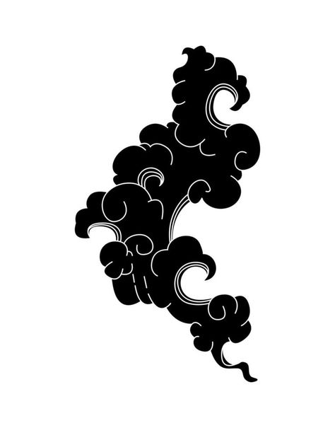 Black clouds of smoke and wave Black Clouds Tattoo, Ichibay Tattoo, Black Cloud Tattoo, Bats Tattoo, Japanese Clouds, Cloud Outline, Bats Tattoo Design, Chinese Symbol Tattoos, Iphone Wallpaper For Guys