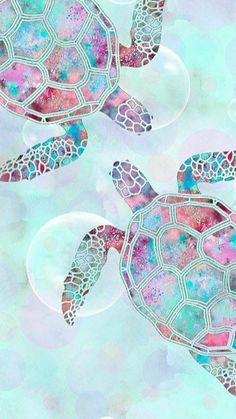 Sea Turtle Wallpaper, Turtle Background, Turtle Wallpaper, Sea Turtle Art, Cute Summer Wallpapers, Turtle Art, Cute Turtles, Preppy Wallpaper, Sea Turtles