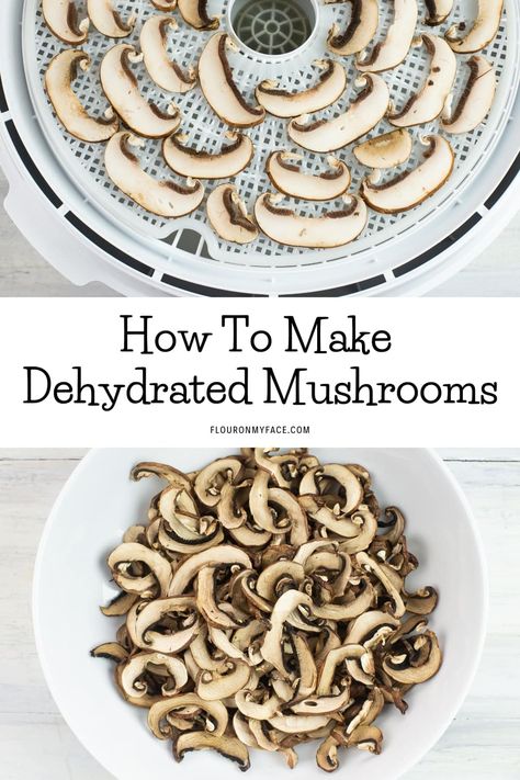 Dehydrating fresh Mushrooms is an easy way to preserve mushrooms for long time storage. The dried mushrooms are perfect for soups or stew and can be used in any recipe that calls for fresh mushrooms. Preserving Mushrooms, Preserve Mushrooms, Dehydrate Mushrooms, Dehydrating Mushrooms, Fresh Mushrooms Recipes, Dehydrated Mushrooms, Best Food Dehydrator, Dehydrating Food Storage, Food Dehydration