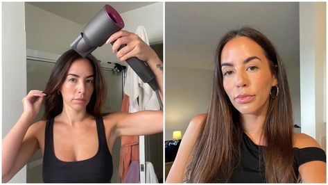 8 Blow-Dry Hacks For a Perfect Blowout, According to a Pro | POPSUGAR Beauty How To Blow Dry Curly Hair Straight, Best Blowout, Blow Dry Curly Hair, Blow Dry Hair Straight, Blowout At Home, Sleek Blowout, Perfect Blowout, Dry Curly Hair, Blow Dry Hair