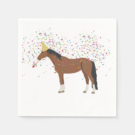 Unicorn And Horse Birthday Party, Horse Birthday Party Ideas, Horse Theme Birthday Party, Birthday Horse, Birthday Gifs, Party Horns, Horse Birthday Parties, Barn Animals, Barnyard Party