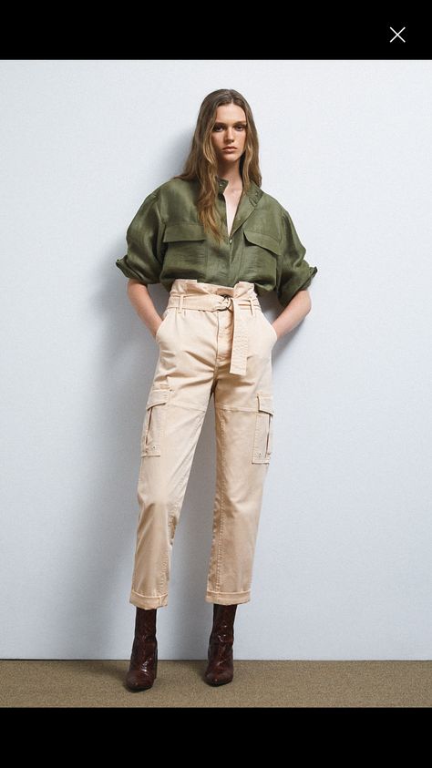 Safari Outfit, Safari Outfits, Powerful Woman, Safari Shirt, Resort 2020, Belted Pants, Looks Street Style, Safari Style, Fashion Spring