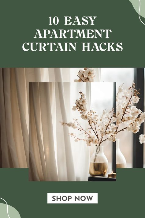 Ready to give your apartment a cozy touch? Hanging curtains doesn't have to be a hassle! Discover 10 easy solutions for putting up curtains in your apartment, from no-drill options to creative hanging methods that fit any style. No matter your budget or window size, we've got clever tips to help you achieve the perfect look. Learn how to transform your living space while adding privacy and style with elegant drapes or trendy blinds. Your dream apartment decor is just a few curtain solutions away! Curtain Solutions, Curtain Hacks, Apartment Curtains, Hang Curtains, Curtains And Blinds, Window Size, Tall Windows, Double Rod Curtains, Curtain Rod Brackets