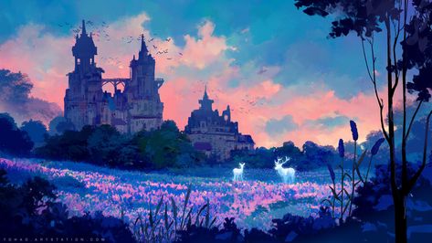 Bubble Magic, Landscape Inspiration, Pastel Sky, Fantasy Art Landscapes, Fantasy Concept Art, Ethereal Art, 판타지 아트, Environment Design, Desktop Wallpapers