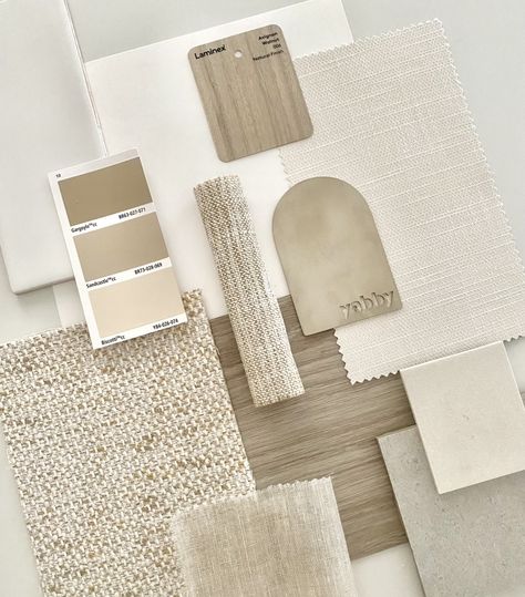 Neutral Colour Scheme, Materials Board Interior Design, Mood Board Interior, Sample Board, Material Board, Interior Design Boards, Neutral Interiors, Material Palette, Interior Design Mood Board