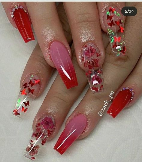 Red Acrylic Nails, Cute Acrylic Nail Designs, Her Nails, Bling Acrylic Nails, Acrylic Nails Coffin Short, Summer Acrylic Nails, Pretty Nail Art, Fire Nails, Coffin Nails Designs