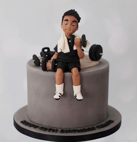 Crossfit Cake, Boys 18th Birthday Cake, Police Birthday Cakes, Architecture Cake, Fitness Cake, Gym Cake, Cake Design For Men, 17 Birthday Cake, Cake For Boyfriend