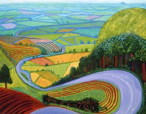 Garrowby Hill | 1998. Oil on canvas. 152,4 x 193 cm. Museum … | Flickr David Hockney Landscapes, David Hockney Paintings, David Hockney Art, Brian Froud, Lino Cuts, Lino Prints, Pop Art Movement, Printmaking Art, David Hockney