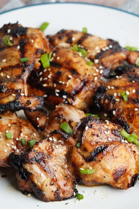 Easy Marinated Chicken Thighs Asian Marinated Chicken, Easy Marinated Chicken, Teriyaki Chicken Thighs, Asian Chicken Thighs, Homemade Marinade, Marinated Chicken Thighs, Chicken Teriyaki Recipe, Grilled Teriyaki Chicken, Homemade Teriyaki Sauce