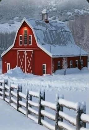 Farmhouse Landscaping Ideas, Cowboy Weddings, Farm Scenery, Weddings Country, Christmas Barn, Winter Christmas Scenes, Red Houses, American Barn, Barn Pictures