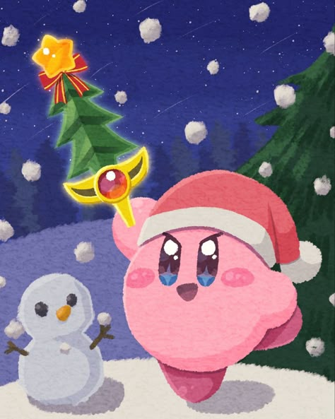 Kirby Memes, Kirby Nintendo, Fanart Illustration, Kirby Character, Color Script, Kirby Art, Fancy Art, Christmas Icons, Christmas Characters