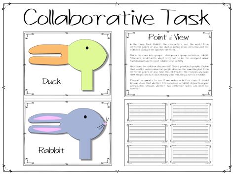 Good Morning!  I spent the past few rainy days planning out my upcoming week.  I bought Duck Rabbit a few years ago and fell in love with t... Esl Writing, Benchmark Advance, Duck Rabbit, Lucy Calkins, 2nd Grade Ideas, Duck Or Rabbit, Perspective Taking, Prek Classroom, First Grade Science