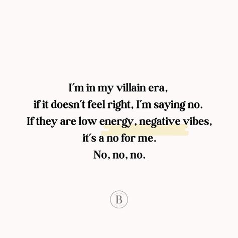 But is it really villain? Or self care? Comment below ⬇️ I’m in my villain era, if it doesn’t feel right, I’m saying no. If they are low energy, negative vibes, it’s a no for me. No, no, no. 👉👉Follow: @bosswomandiaries for more ⁠ ⁠ #motivationalquotes #femaleempowermentquotes #hustlehardgirl #quotesforwomen #girlsbuildingempires #girlbossgang #femalehustlers #womenmotivation #womeninpower #sheboss #girlsruntheworld #luxurygirl #confidence #confidentwomen #bossgirl #femaleentrepreneur... In My Villain Era Quotes, I Am The Villain Quotes, Entering My Villain Era Aesthetic, No Negative Vibes Quotes, Villan Era Quote, Savage Women Quotes, In My Villain Era, Villian Era Quote, Being The Villain Quotes