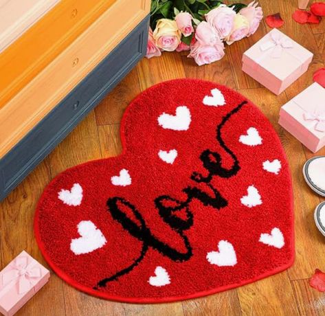 Cute Valentines Door Mat Bath Mat for Kids Love Shape Shower Mat Valentines Bathroom Decoration Heart Rug Heart Rug, Valentines Door, Dorm Room Rugs, Apartment Rugs, Holiday Finds, Rug Cute, Outdoor Bath, Cute Valentines, Bathroom Floor Mat