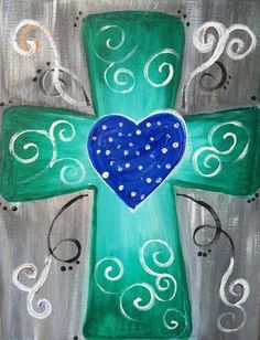 Cross On Canvas, Cross Canvas Paintings, Cross Art Painting, Christian Canvas Paintings, Ideas To Paint, Cross Painting, Cross Ideas, Painting Step By Step, Easter Paintings