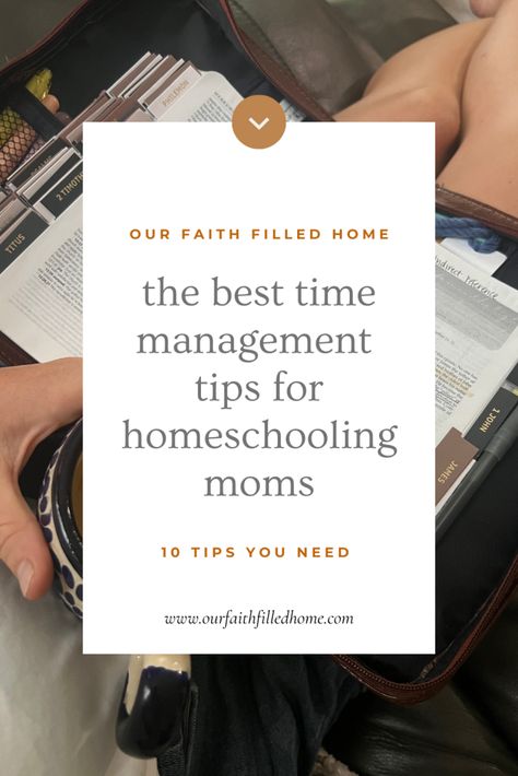 how to plan your day and schedule better as a homeschool mom. These time management tips are great for moms that are homeschooling younger children. Here are ten intentional ways to manage your time effectively, so you can thrive in your motherhood and homeschooling journey. Homeschool Mom Schedule, Deep Clean Checklist, Mom Time Management, Meal Planning App, Homeschool Routine, Mom Schedule, Homemaking Tips, Family Devotions, Plan Your Day