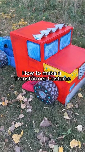 Optimus Prime Costume Kids, Transformer Halloween Costume, Optimus Prime Costume, Transformer Costume, Cardboard Costume, Transformers Optimus Prime, Diy Crafts Paper Flowers, Painted Boxes, Optimus Prime