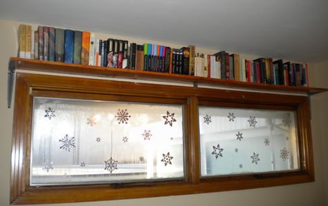 Cheap and Cheerful: Over-the-Window Bookshelf Rv Bookshelf, Shelf Over Window, Shelf Above Window, Window Bookshelf, Shelf Over Door, Love Shelf, Window Cornices, Floating Bookshelf, Floating Bookshelves