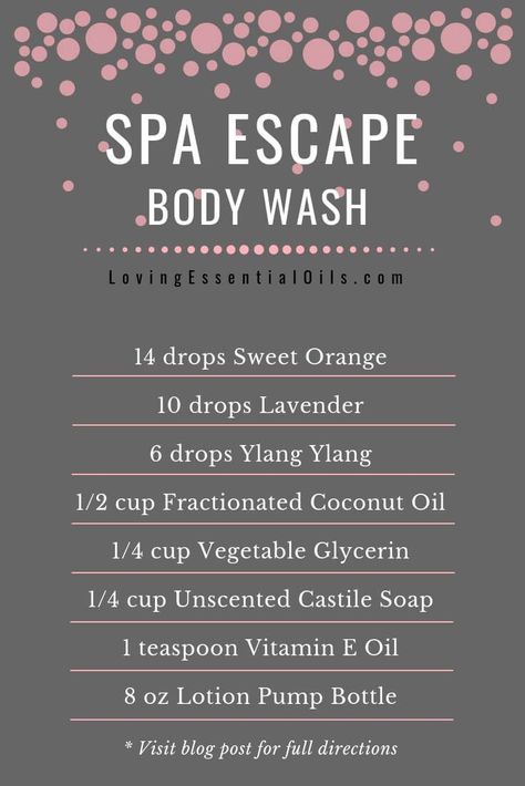 Spa Escape Body Wash by Loving Essential Oils | Sweet Orange | Lavender | Ylang Ylang #essentialoilrecipes Food For Dry Skin, Body Wash For Dry Skin, Body Wash Recipe, Diy Body Wash, Homemade Body Wash, Orange Lavender, Oil Body Wash, Essential Oils Gifts, Sweet Orange Essential Oil