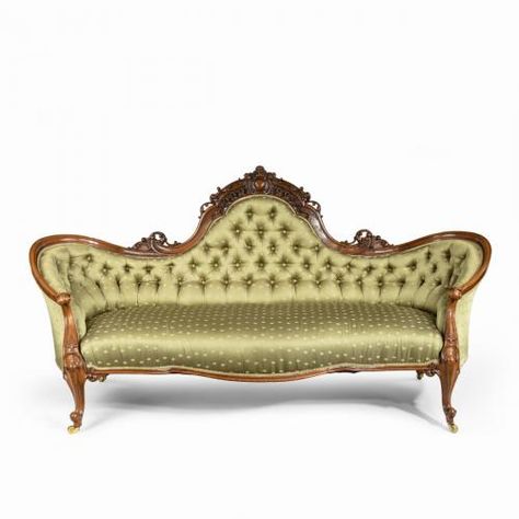 An elaborate Victorian shaped walnut sofa Wick Antiques Ltd Sofa Set Ideas, Royal Sofa Design, Royal Sofa Set, Classic Sofa Designs, Royal Sofa, Victorian Windows, Carved Sofa, Walnut Sofa, Victorian Sofa