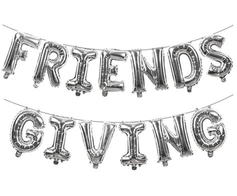 Friends Decor, Thanksgiving Friends, Friends Giving, Friendsgiving Decorations, Create A Banner, Friends Thanksgiving, Balloon Banner, Black Balloons, Thanksgiving Fun