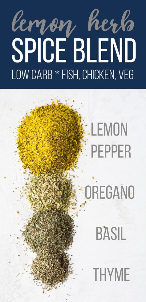 Lemon herb seasoning recipe is a simple spice blend you can use on fish, chicken and potatoes. Prep a big batch and you can store it for up to a year! Low carb, gluten-free, vegan and only five ingredients. #sweetpeasandsaffron #mealprep #seasoning #spice #spiceblend #lemon #herb #lowcarb #vegan #glutenfree via @sweetpeasaffron Lemon Powder, Pan Roast, Blt Pasta, Dry Rubs, Homemade Spice Mix, Spice Blends Recipes, Spice Mix Recipes, Homemade Spice Blends, Seasoning And Spice