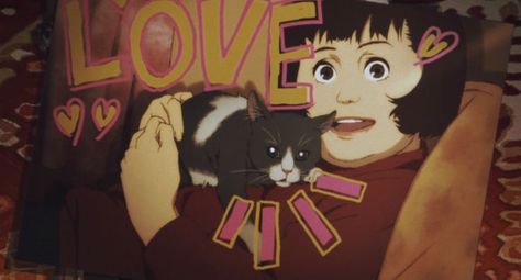 Miyuki's cat Angel Tokyo Godfathers Tokyo Godfathers, Cat Angel, Satoshi Kon, Godfather Movie, Anime Scenes, Angel Cat, Movie Shots, A Minor, 90s Anime