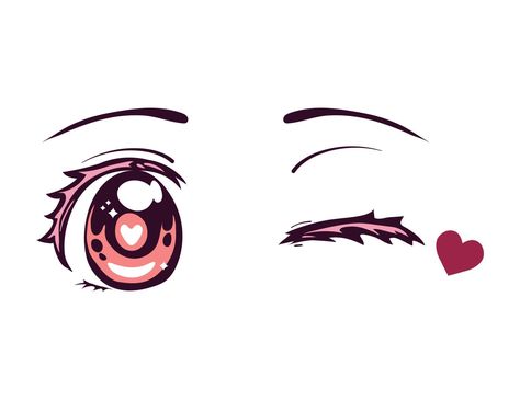 anime wink eye How To Draw A Winking Eye, Wink Drawing, Anime Wink, Female Anime Eyes, Winking Eye, Chibi Eyes, Side Character, Manga Eyes, Download Anime