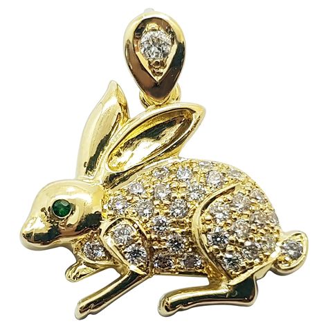 Chinese Heritage, Rabbit Pendant, Zodiac Pendant, Brown Diamond, Chinese Zodiac, Pendant Set, Gold Diamond, Monument, 18k Gold